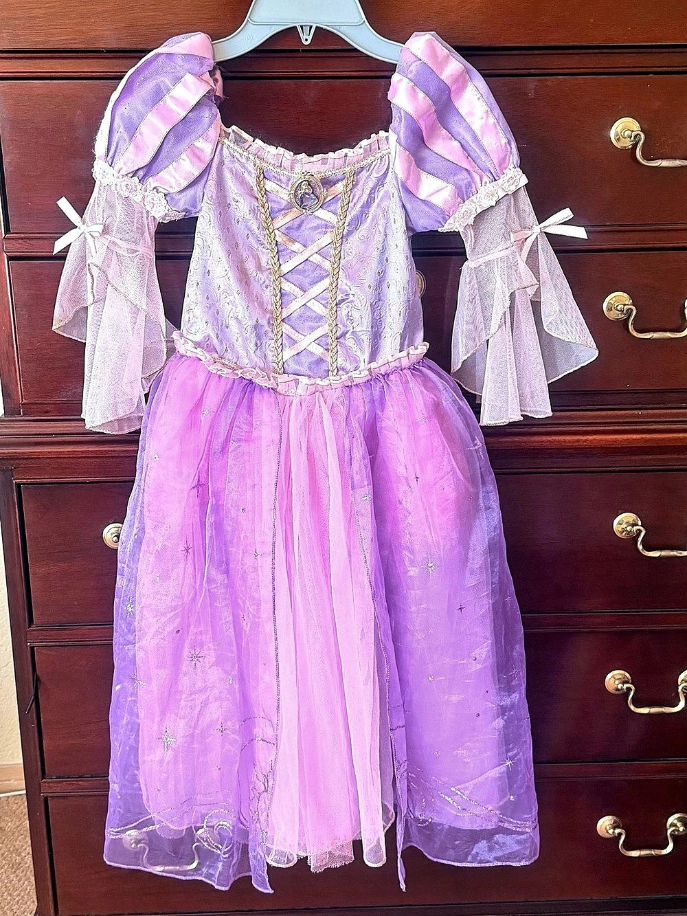 Disney Store Rapunzel Deluxe Costume Gown Dress Princess Tangled Purple Sz 5/6